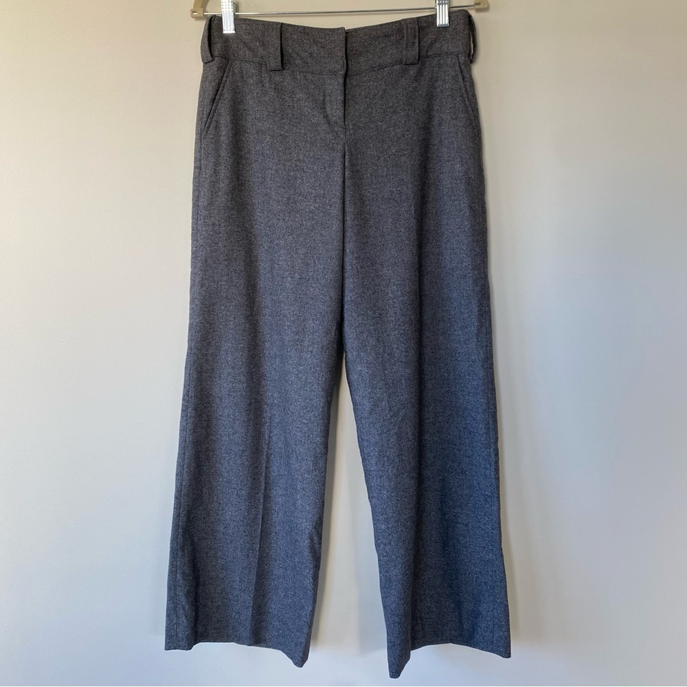 Burberry London Wide Leg Mid Rise Wool Angora Cashmere Gray Pants Size 4